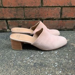 Huma Blanco Blush Suede Heeled Mules Size 39